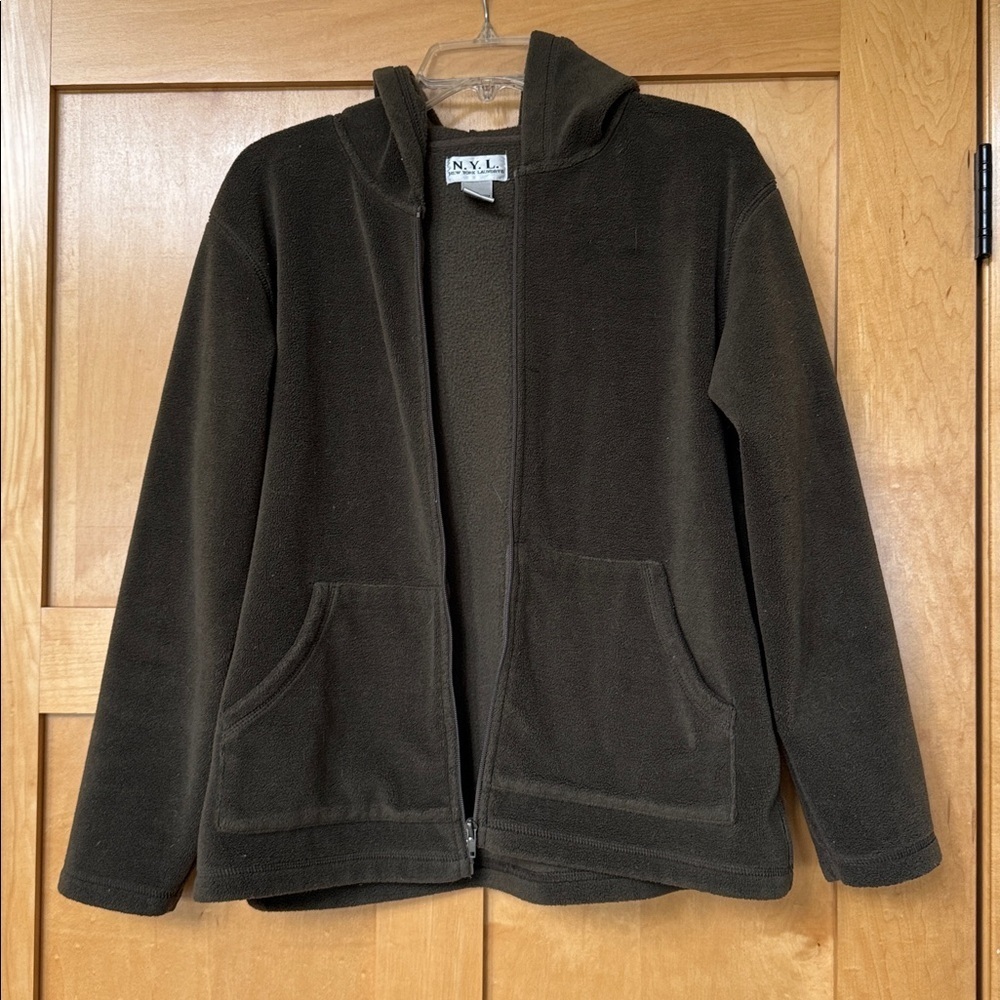 New York Laundry Olive green Fleece Jacket sz M